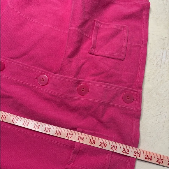 Talbots Size Large Bright Pink Long Sleeve Jersey Knit Button Sweater Cardigan - Picture 4 of 7